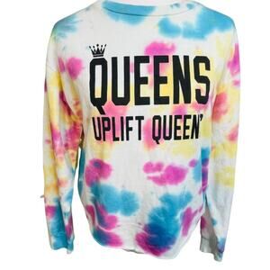 Local Scene Pink Blue Tie-Dye Long Sleeve Shirt Size Medium NWT